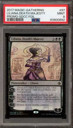 Magic The Gathering MTG Liliana Death's Majesty SDCC Foil #97 PSA 9 Mint - Image 1