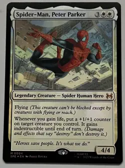 MTG Marvel’s SPE Spider-Man, Peter Parker Legendary Creature MYTHIC FOIL #0004 - Image 1