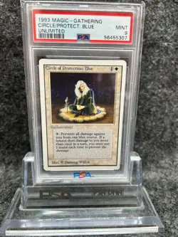 MTG Unlimited Edition 1993 Circle of Protection: Blue PSA 9 Mint 93/94 - Image 1