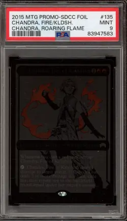 Magic MTG Chandra Fire of Kaladesh Roaring Flame SDCC Foil #135 PSA 9 Mint - Image 1
