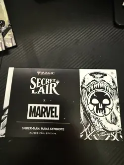 MTG Secret Lair Marvel Spider-Man: Mana Symbiote Sealed Raised Foil SLD In Hand - Image 1