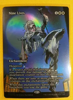 1x Nine Lives 0003, Borderless Art Foil, Spider-Man Marvel Eternal Legal, MTG NM - Image 1