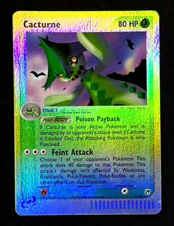 2003 Pokemon CACTURNE Ex Sandstorm REVERSE HOLO Foil RARE e-Reader Card 2/100 NM - Image 1