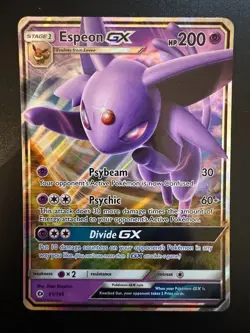 2017 Pokemon Sun & Moon Base Set Espeon GX Full Art NM 61/149 - Image 1