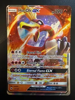 2017 Pokemon Sun & Moon Burning Shadows Ho-Oh GX Full Art NM 21/147 TCG - Image 1
