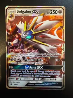2016 Pokemon Sun & Moon Promo Solgaleo GX Full Art LP SM16 TCG - Image 1