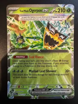 2025 Pokemon S&V Prismatic Teal Mask Ogerpon ex Double Rare NM 012/131 - Image 1