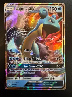2017 Pokemon Sun & Moon Base Set Lapras GX Full Art NM 35/149 TCG - Image 1