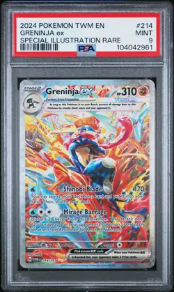 2024 POKEMON TWM EN-TWILIGHT MASQUERADE #214 GRENINJA EX PSA 9 - Image 1