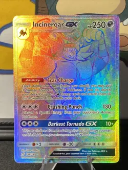 Incineroar GX (Secret) Rainbow Rare 188/181 Pokemon TCG Sm-Team Up Full Art Holo - Image 1