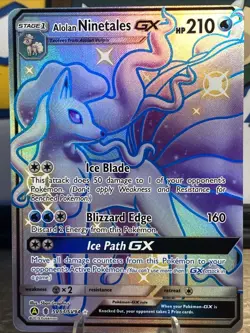 Pokemon TCG Alolan Ninetales GX SV53/SV94 NM Hidden Fates Shiny Vault Full Art - Image 3