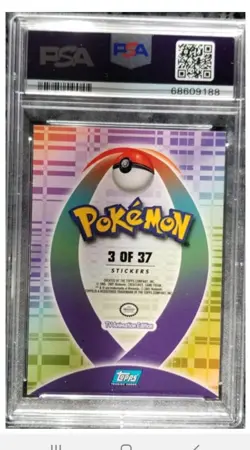PSA 9 2000 Topps Pokemon Cleffa Johto League champions Sticker - Image 2