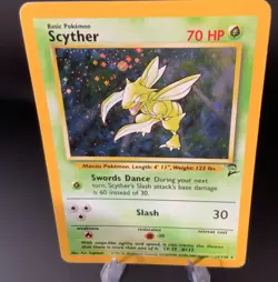 Scyther Base Set 2 Holo 17/130 Unlimited TCG Vintage Pokemon Card 1999 - Image 1