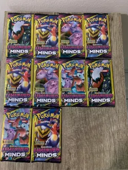 Pokemon Sun & Moon Unified Minds | 3 Card Mini Booster (10) Packs Factory Sealed - Image 1