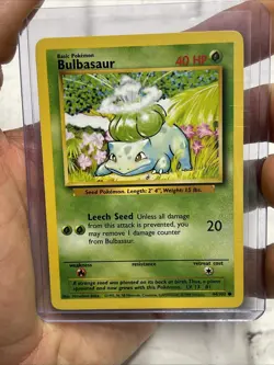 Pokemon TCG Bulbasaur Vintage Base Set Common Card 44/102 Pokemon NM Vtg WOTC - Image 1