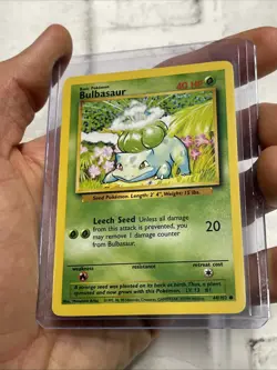 Pokemon TCG Bulbasaur Vintage Base Set Common Card 44/102 Pokemon NM Vtg WOTC - Image 2