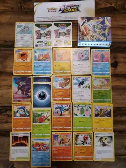 Pokemon Brilliant Stars Card Lot, Storage Book, And Checklist - Image 1