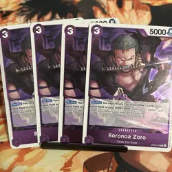 Roronoa Zoro (076) OP09-076 Emperors in the New World Foil X4 Cards - Image 1
