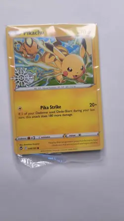 Sealed Pikachu 49/195 Cosmos Holo (Snowflake Stamp) Silver Tempest Pokemon Card - Image 1