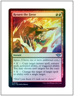 1x Return the Favor, Foil, Outlaws of Thunder Junction, Magic MTG NM - Image 1