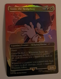 Sonic the Hedgehog FOIL NM/M Secret Lair Sonic MTG Magic the Gathering - Image 1