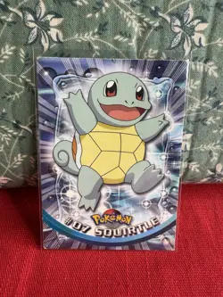 SQUIRTLE #07 - BLACK Logo - SERIES 1 - TOPPS POKEMON CARD - Image 1