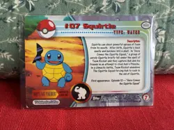 SQUIRTLE #07 - BLACK Logo - SERIES 1 - TOPPS POKEMON CARD - Image 2