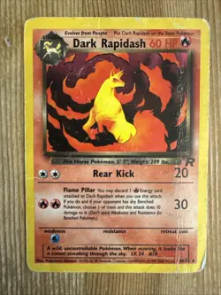 Dark Rapidash 44/82 - Pokemon TCG Team Rocket Unlimited Card WOTC DMG - Image 1