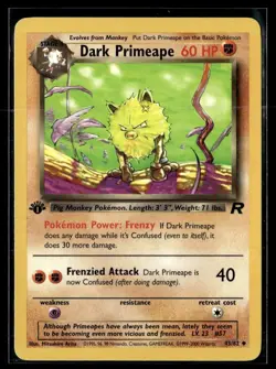 2000 Classic - Team Rocket - 1st Edition Dark Primeape Stage 1/Uncommon #43 - Image 1