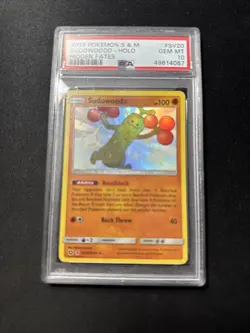 POKEMON 2019 Sun Moon Hidden Fates SUDOWOODO Holo Shiny #SV20 PSA 10 Gem - Image 1
