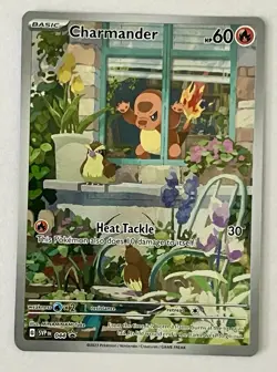 2023 Pokemon Obsidian Flames ETB Black Star Promo Charmander #44 Full Art NM+ - Image 1