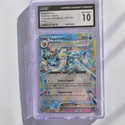 Pokemon TCG Vaporeon ex 023/131 Sv: Prismatic Evolutions Holo CGC GEM MINT 10 - Image 1