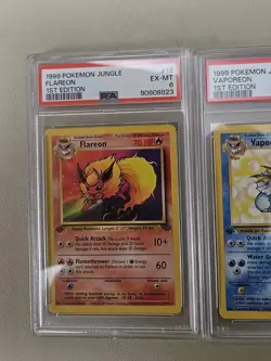 Lot Of 3 Jungle 1st Edition PSA Graded Vaporeon Flareon Eevee Non Holo Pokemon - Image 2