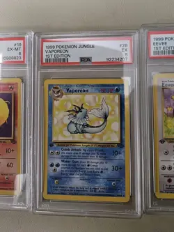Lot Of 3 Jungle 1st Edition PSA Graded Vaporeon Flareon Eevee Non Holo Pokemon - Image 3