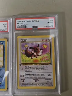 Lot Of 3 Jungle 1st Edition PSA Graded Vaporeon Flareon Eevee Non Holo Pokemon - Image 4