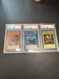 Yu-Gi-Oh! Slifer Sky Dragon Obelisk The Winged Dragon Ra 2015 PSA 10 set - Image 1