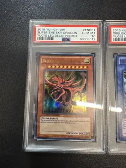Yu-Gi-Oh! Slifer Sky Dragon Obelisk The Winged Dragon Ra 2015 PSA 10 set - Image 2