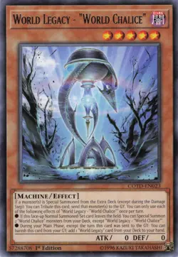 Yugioh World Legacy - "World Chalice" COTD-EN023 Rare 1st Edition NM - Image 1
