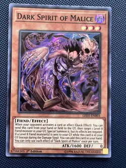 Yugioh Dark Spirit Of Malice LED5-EN003 Super Rare 1st Edition NM - Image 1