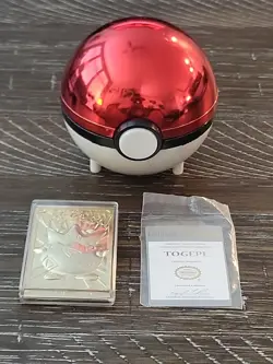 Nintendo Pokemon Burger King Trading Card Gold Plated 23k With Ball And Coa - Image 1