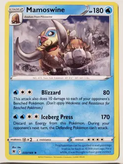 Mamoswine 033/189 B1G1F RARE Non Holo Astral Radiance Pokemon Card $2 Flat Ship - Image 1