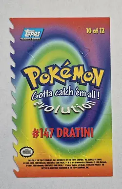 Dratini - POKEMON TOPPS AUTHENTIC CARD NM #10 blue logo Die Cut Non Holo - Image 2