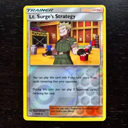 Lt. Surge's Strategy 60/68 Pokemon Hidden Fates SM Reverse Holo Uncommon Card NM - Image 1