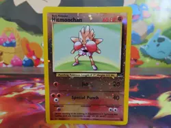 Hitmonchan Best Promo Reverse Holo Pokemon Card Rare Swirl Lightly Played - Image 1
