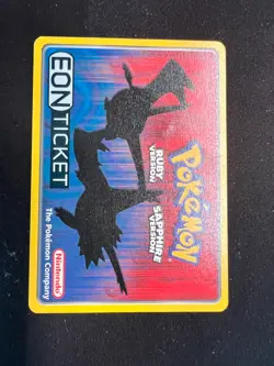 Pokemon Eon Ticket Promo e-Reader Card Ruby & Sapphire Med/Light Play - Image 1