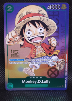 Monkey D. Luffy P-037 One Piece Promo Card TCG 1st Anniversary Stamped Foil NM - Image 1
