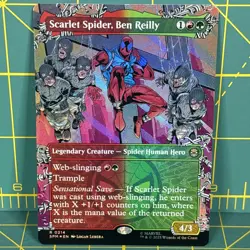MTG Scarlet Spider, Ben Reilly Borderless Foil Marvel's Spider-Man 214 NM - Image 1