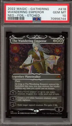 Magic the Gathering MTG The Wandering Emperor Neo Foil Etched #418 PSA 10 - Image 1