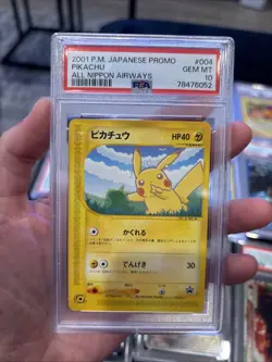 PSA 10 Pokemon Pikachu Card Japanese E-Series Ana All Nippon Airways Promo 004/P - Image 1