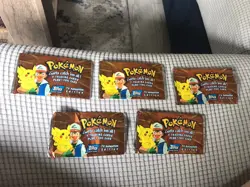 Lot of 5 Vintage Topps Pokemon TV Animation Edition Empty Booster Pack Wrappers - Image 1